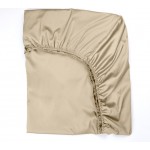 Cearșaf cu elastic bumbac satinat Taupe 100/200/25 