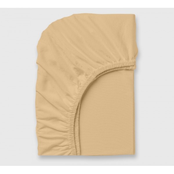 Cearșaf de pat cu elastic ranforce Nova Ocru 90/200  