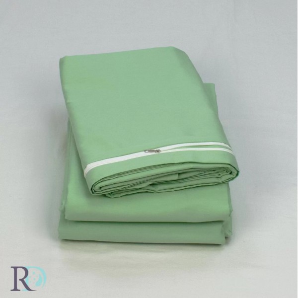 Cearșaf de pilotă bumbac satinat Green Apple 220/240