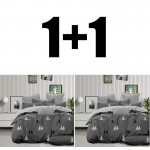 Două seturi de dormitoare dublu Grey Forest microsatin