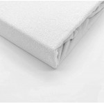 Set două fețe de pernă și cearșaf de pat cu elastic material frotté Alb 160/200