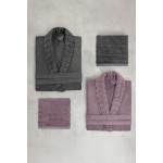 Set de prosoape Carla în culorile cenușiu deschis și antracit.