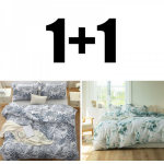 Două seturi de lenjerie pentru pat single din microsatină Serebro + Florentina