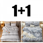 Două seturi de lenjerie de pat din microsatină Indiana + Serebro