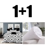 Lenjerie de pat single Infinity microsatin și pilotă